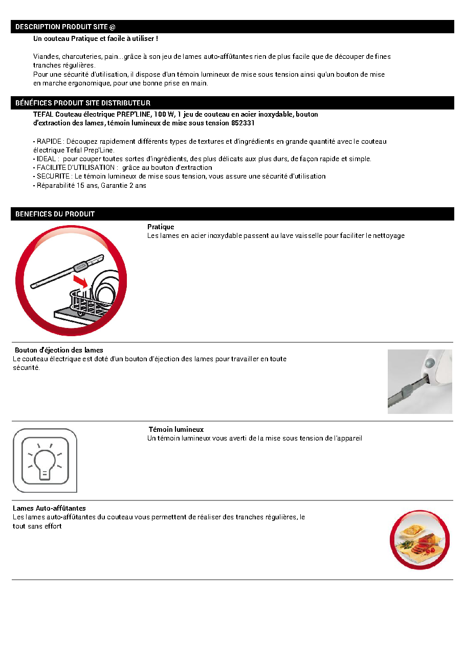 Fiche technique fournisseur