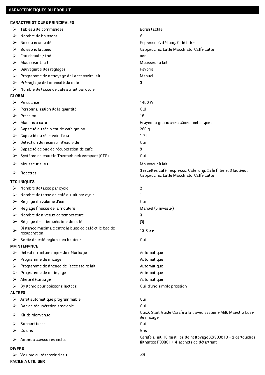 Fiche technique fournisseur