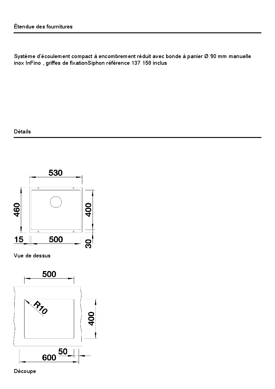 Fiche technique fournisseur