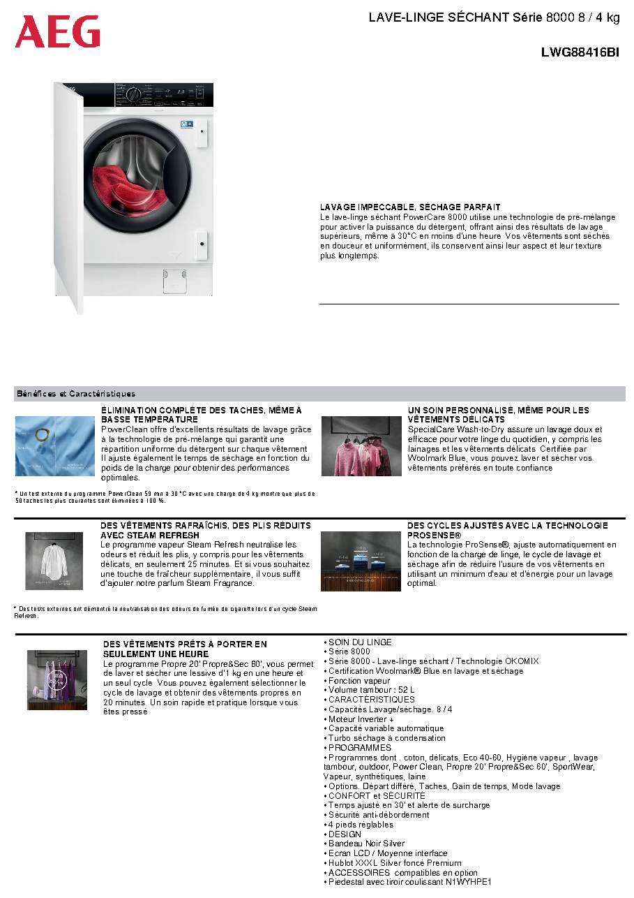 Fiche technique fournisseur