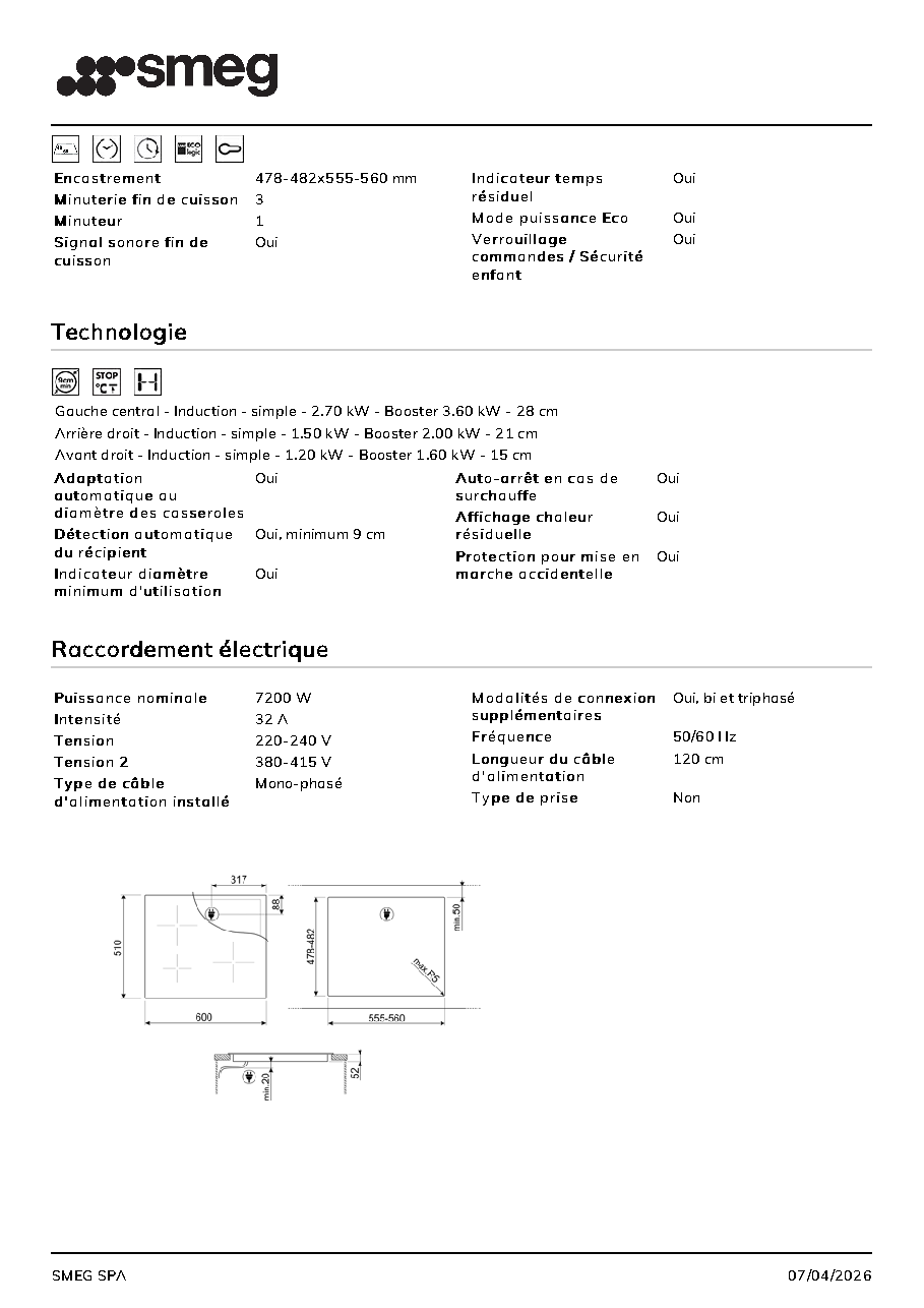Fiche technique fournisseur