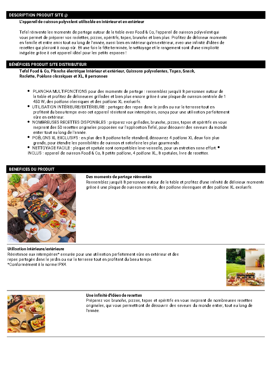 Fiche technique fournisseur