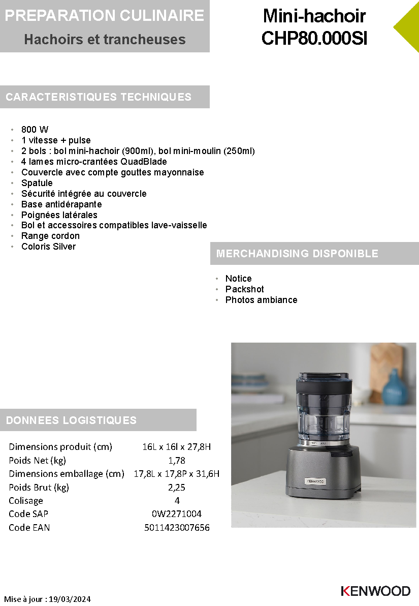 Fiche technique fournisseur