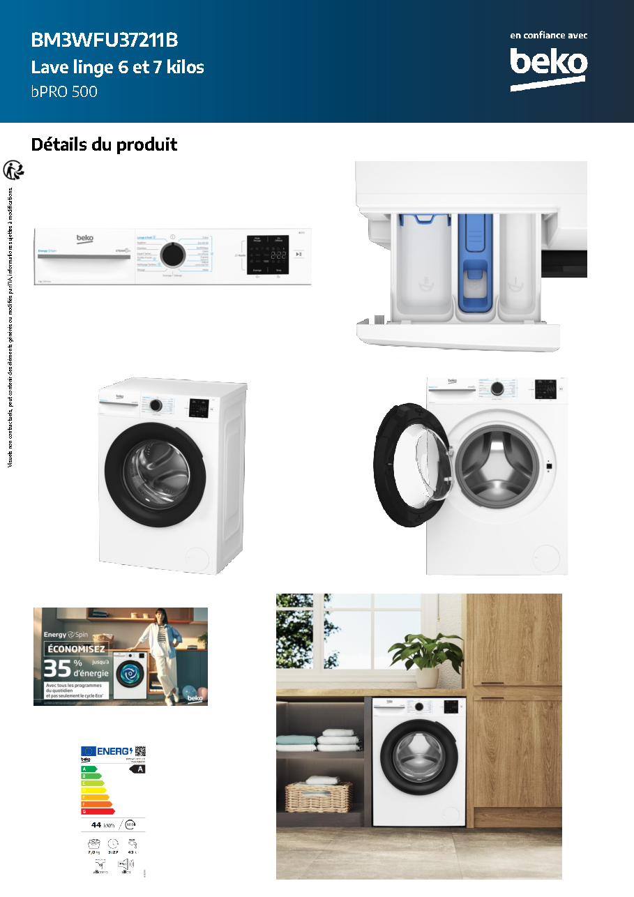 Fiche technique fournisseur