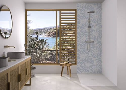 Faïence tissé bleu rosace