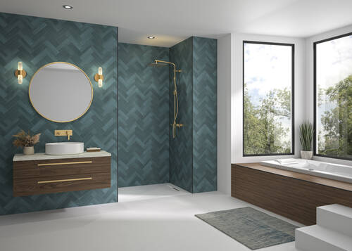 Zellige lagon chevrons